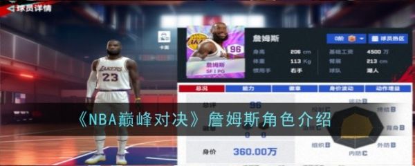 NBA巅峰对决詹姆斯角色怎么样