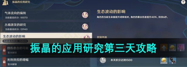 《原神》4.6振晶的应用研究第三天满奖励攻略