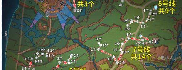 《原神》5.0颗粒果采集路线